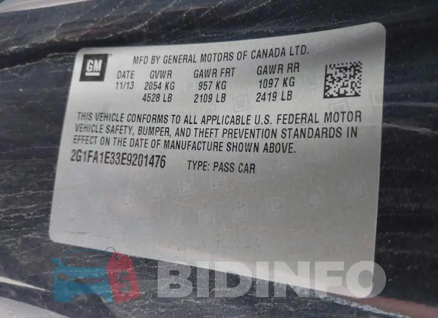 2G1FA1E33E9201476 Photo# 9