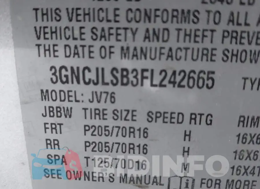 3GNCJLSB3FL242665 Photo# 9