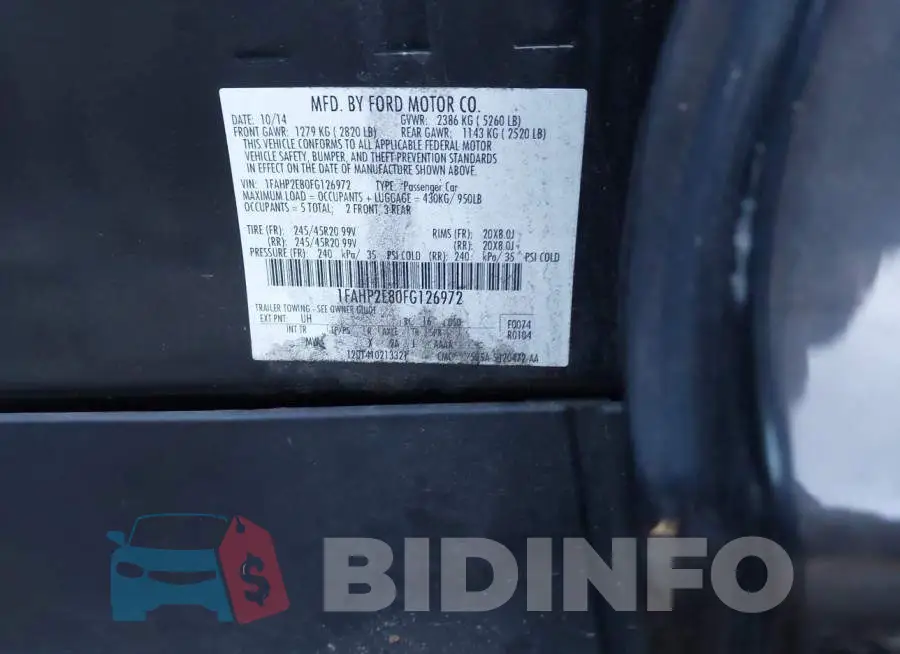 1FAHP2E80FG126972 Photo# 9