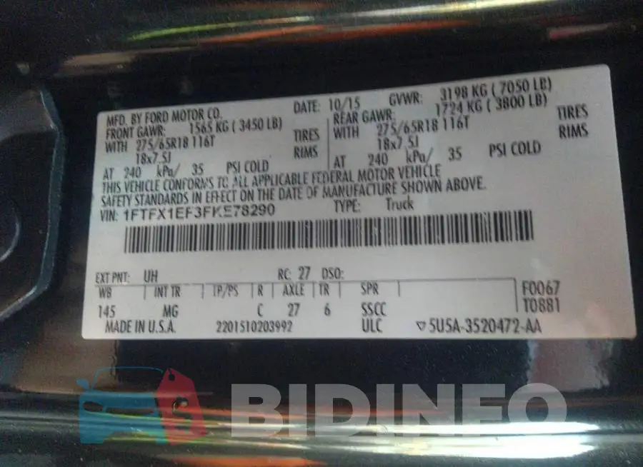 1FTFX1EF3FKE78290 Photo# 9