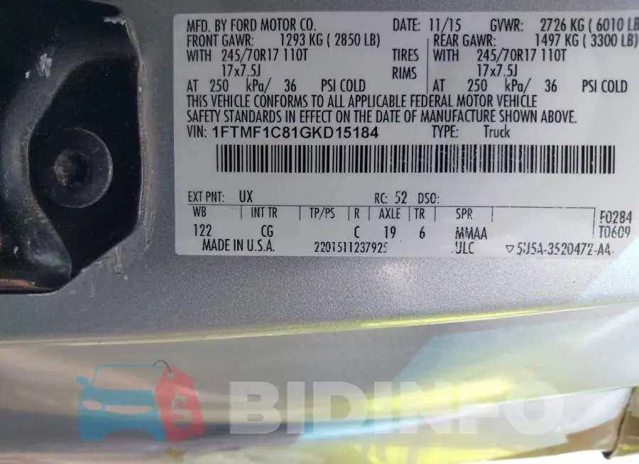1FTMF1C81GKD15184 Photo# 9