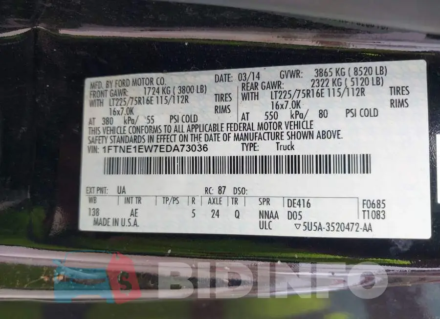 1FTNE1EW7EDA73036 Photo# 9