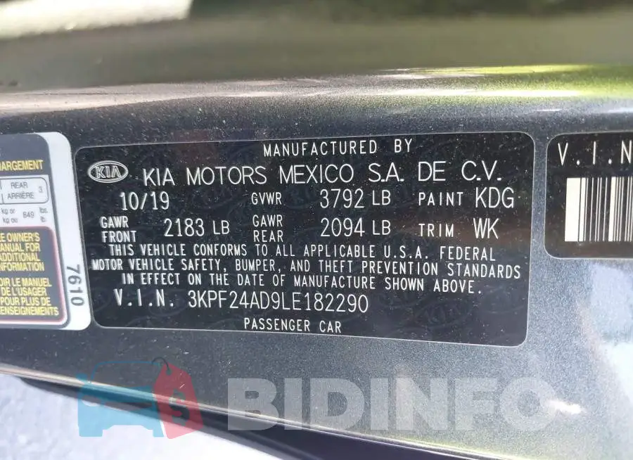 3KPF24AD9LE182290 Photo# 9