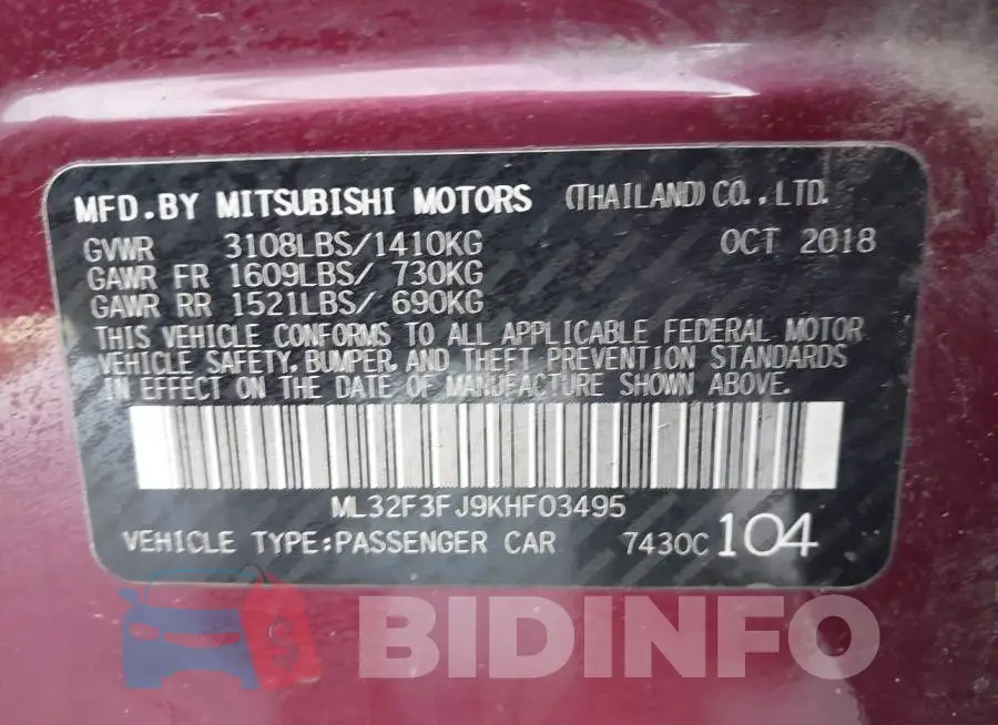 ML32F3FJ9KHF03495 Photo# 9