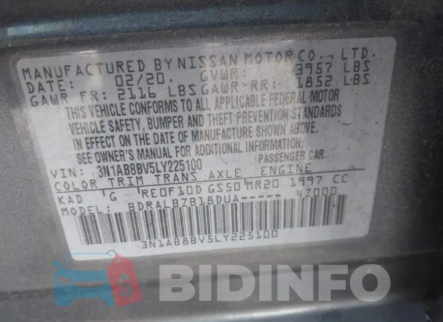 3N1AB8BV5LY225100 Photo# 9