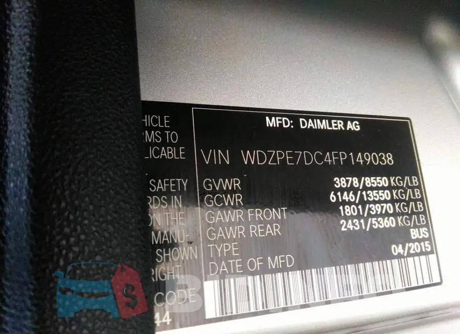 WDZPE7DC4FP149038 Photo# 9