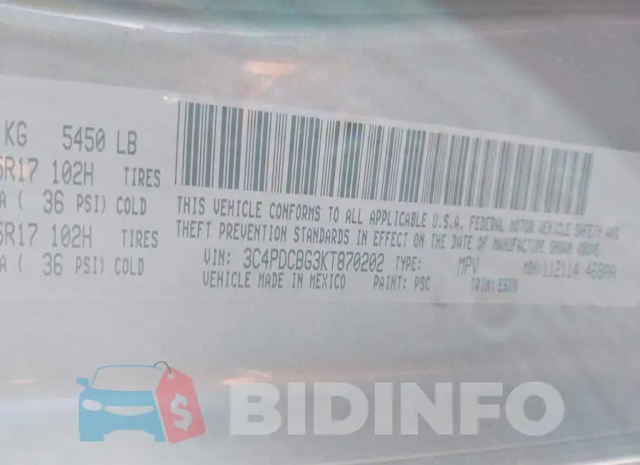 3C4PDCBG3KT870202 Photo# 9