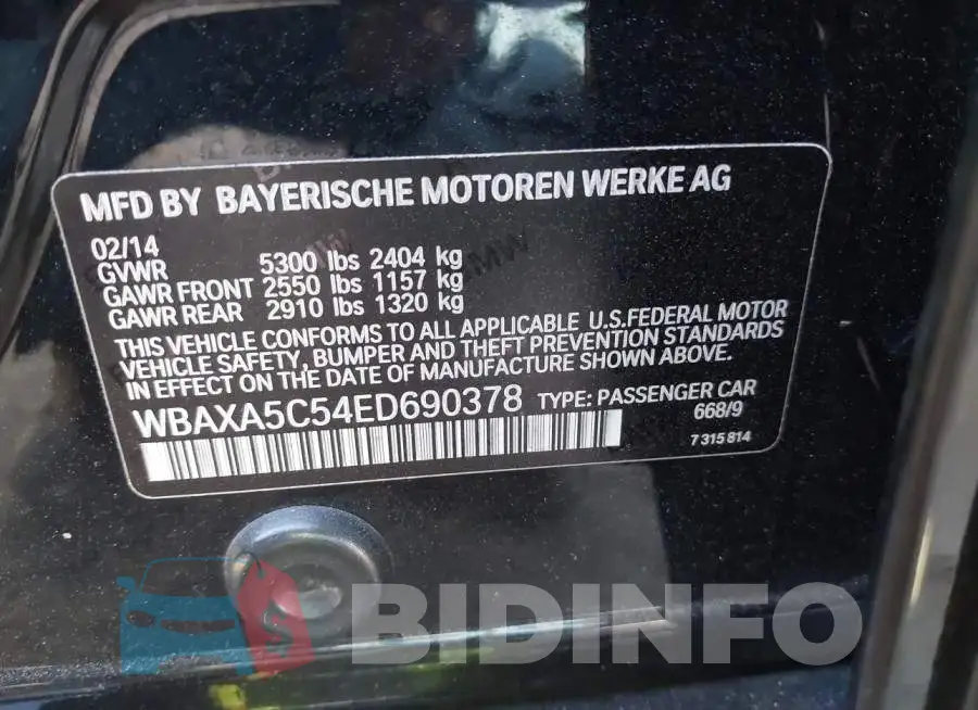 WBAXA5C54ED690378 Photo# 9