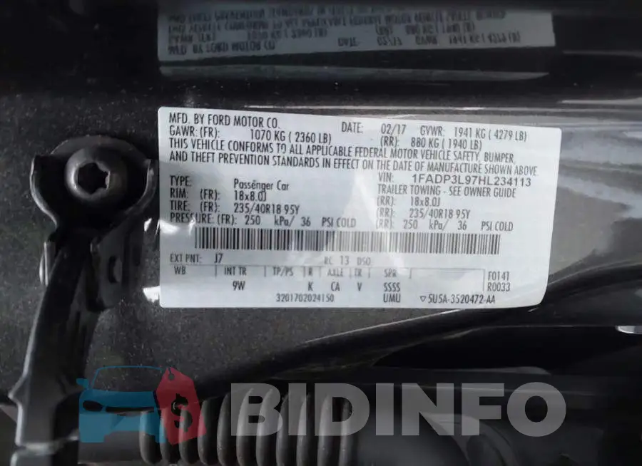 1FADP3L97HL234113 Photo# 9