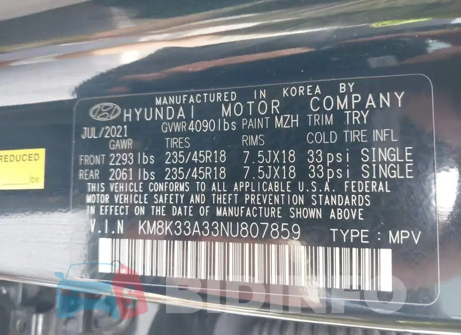 KM8K33A33NU807859 Photo# 9