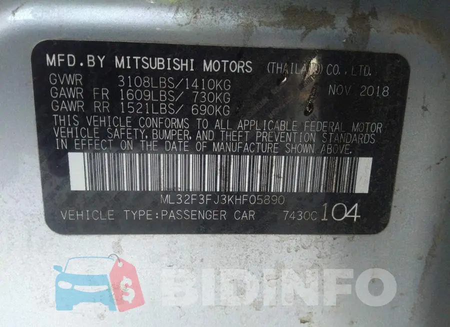 ML32F3FJ3KHF05890 Photo# 9