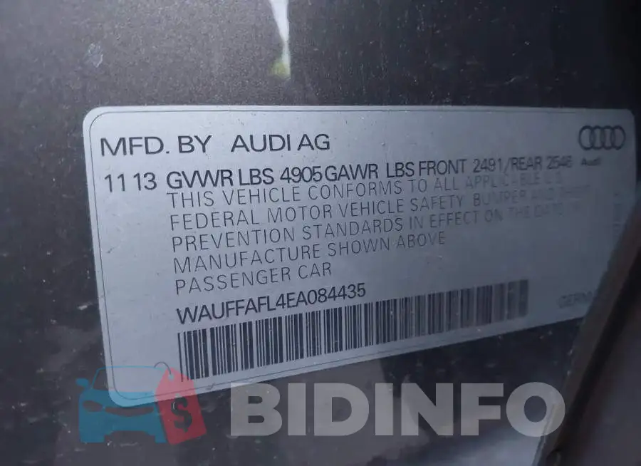 WAUFFAFL4EA084435 Photo# 9