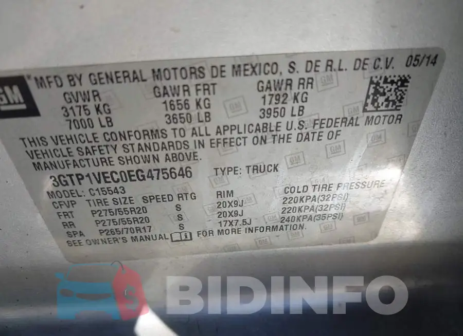 3GTP1VEC0EG475646 Photo# 9
