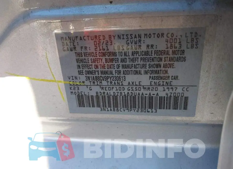 3N1AB8CV9PY230613 Photo# 9