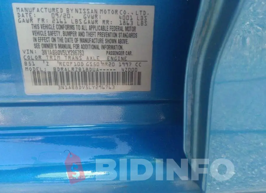 3N1AB8DV5LY296763 Photo# 7