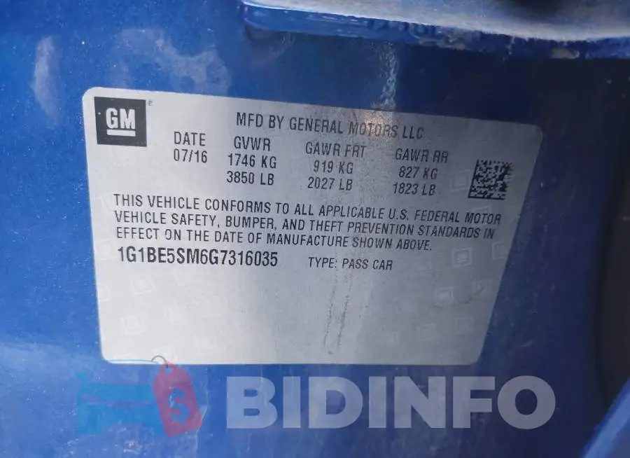 1G1BE5SM6G7316035 Photo# 9