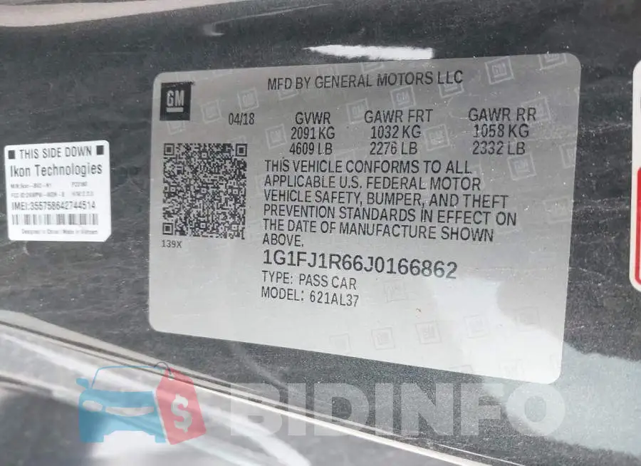 1G1FJ1R66J0166862 Photo# 9