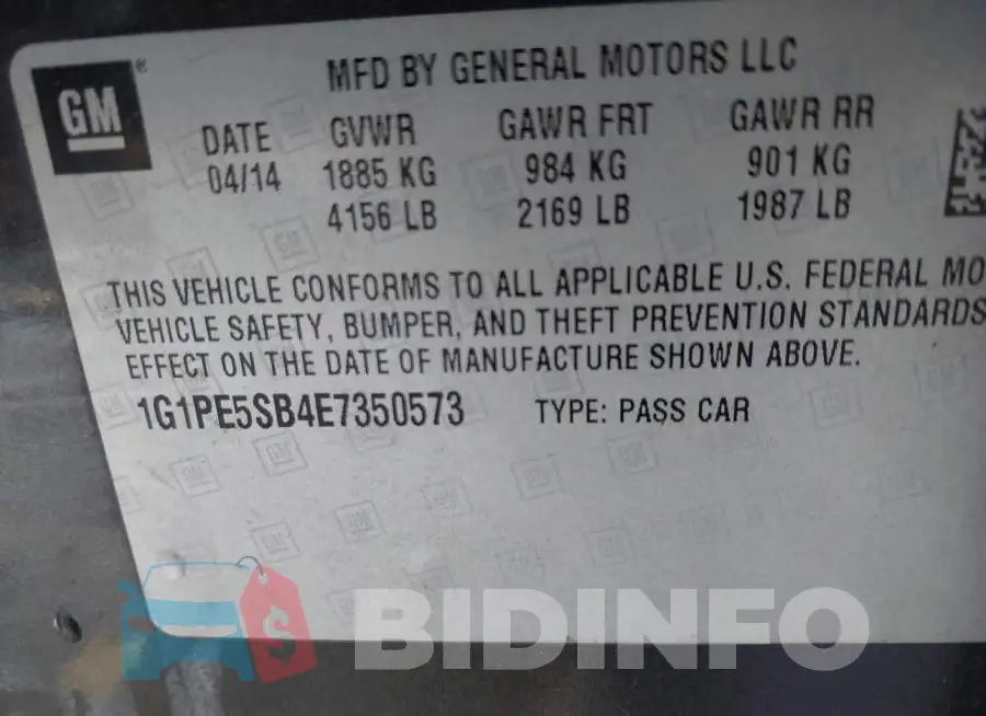 1G1PE5SB4E7350573 Photo# 9