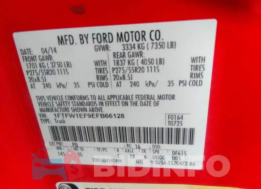 1FTFW1EF9EFB66128 Photo# 9