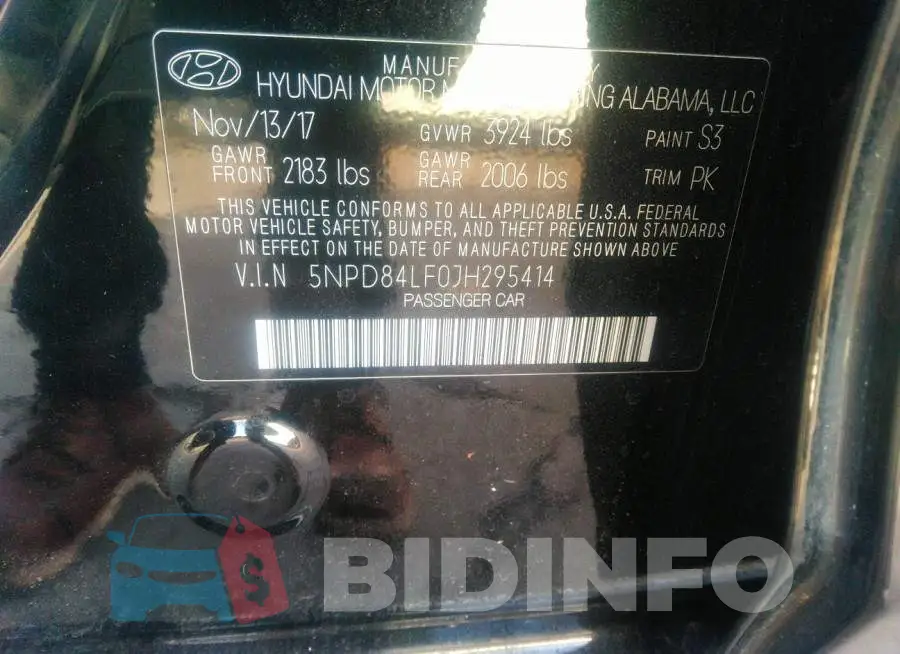 5NPD84LF0JH295414 Photo# 9