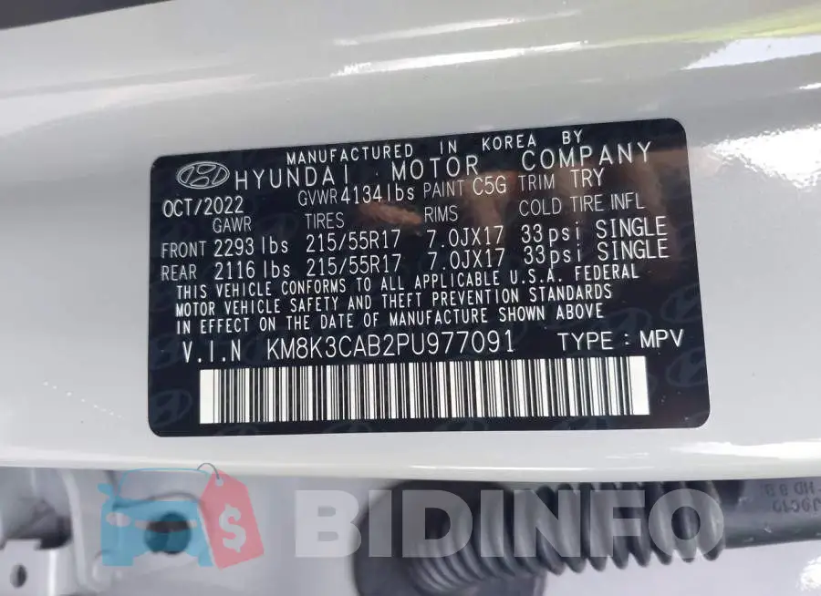 KM8K3CAB2PU977091 Photo# 9