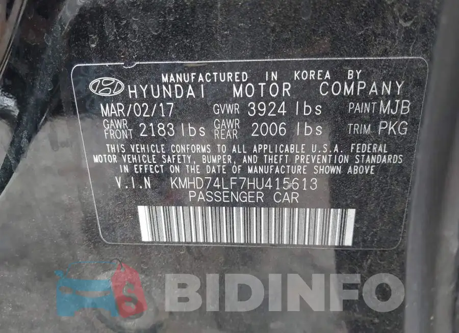 KMHD74LF7HU415613 Photo# 9