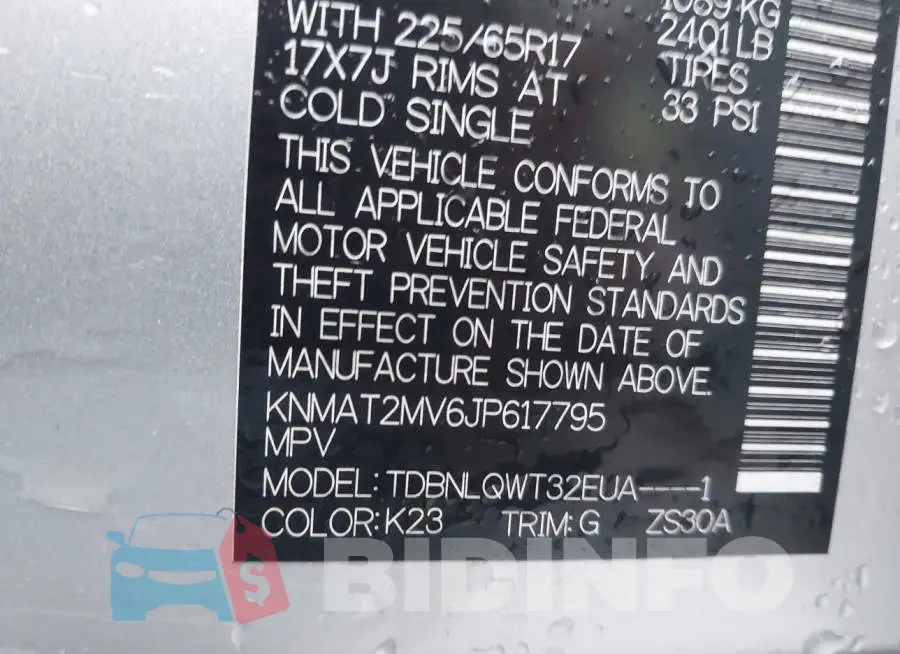 KNMAT2MV6JP617795 Photo# 9