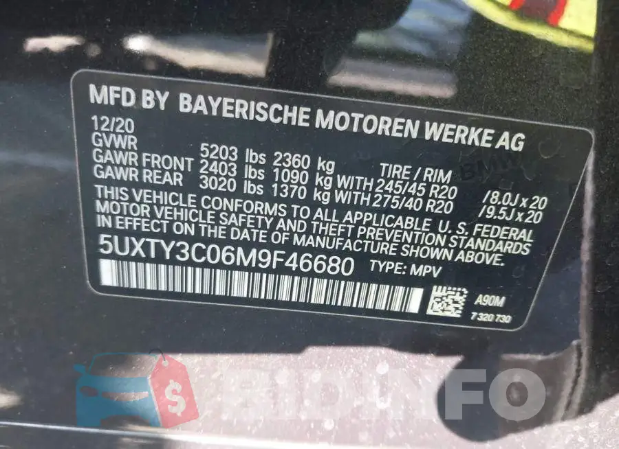 5UXTY3C06M9F46680 Photo# 9