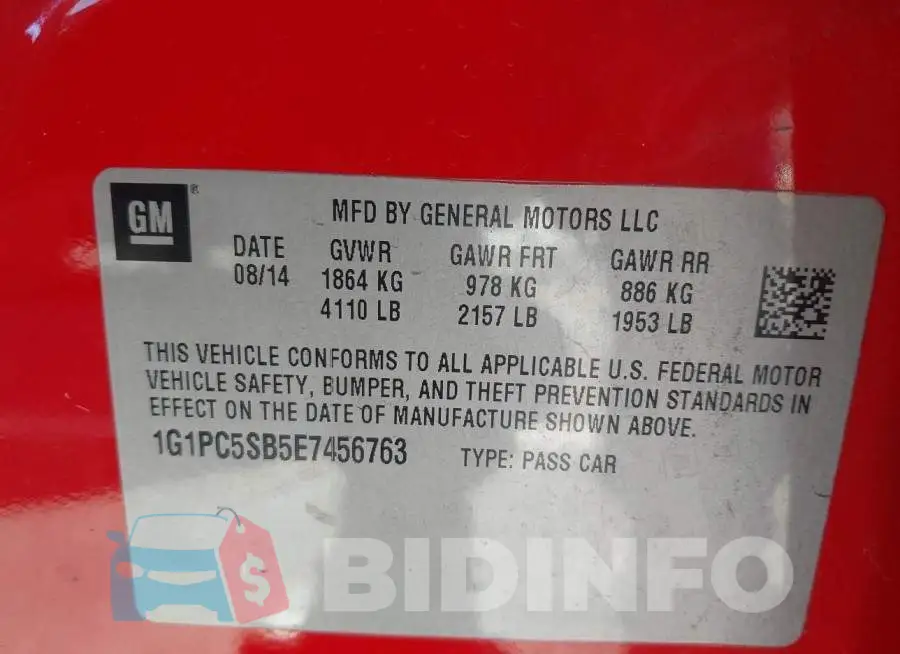 1G1PC5SB5E7456763 Photo# 9