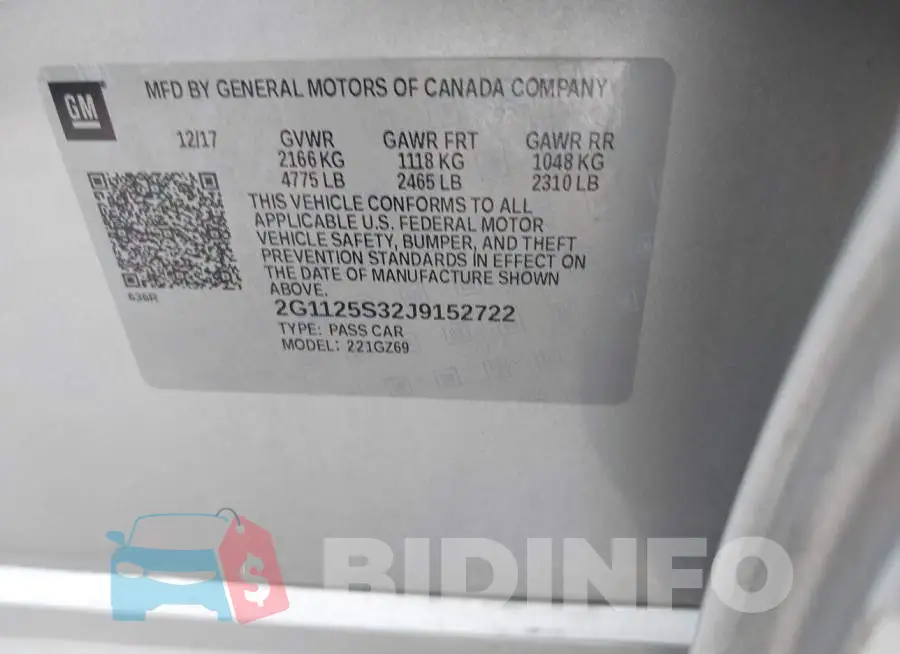2G1125S32J9152722 Photo# 9