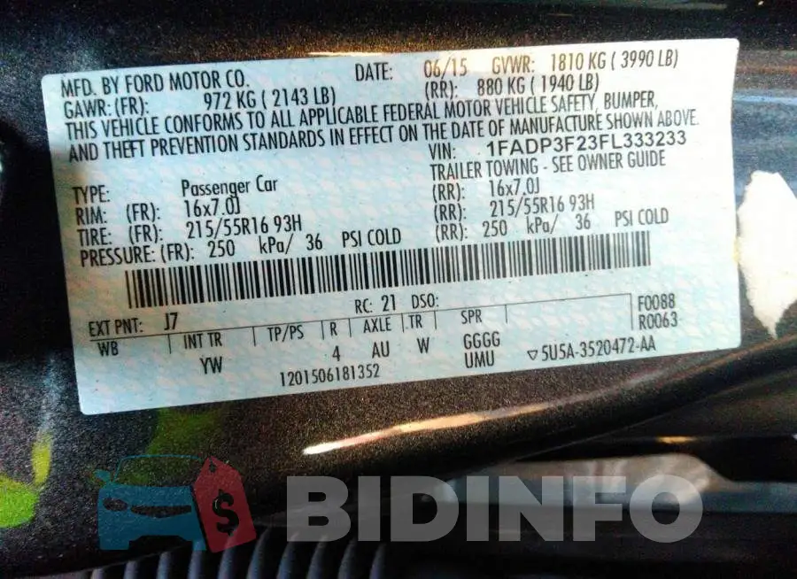 1FADP3F23FL333233 Photo# 9