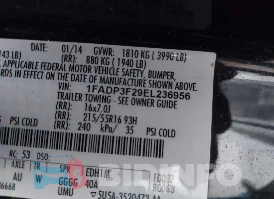 1FADP3F29EL236956 Photo# 9