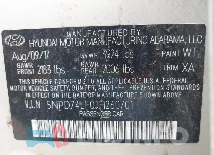 5NPD74LF0JH260701 Photo# 9
