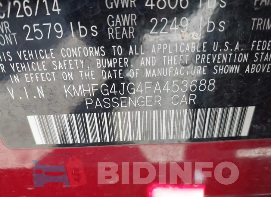 KMHFG4JG4FA453688 Photo# 9