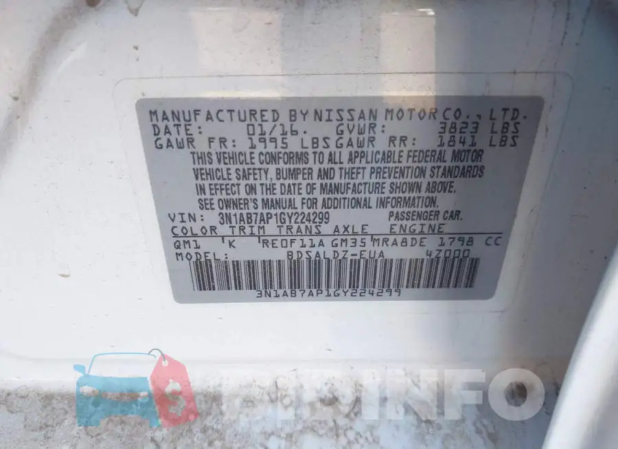 3N1AB7AP1GY224299 Photo# 9