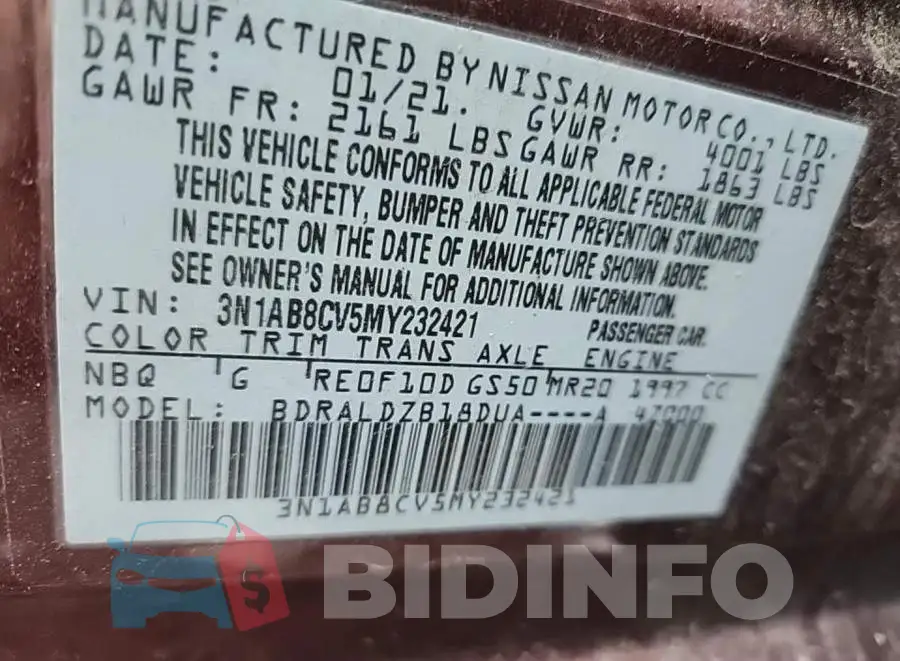 3N1AB8CV5MY232421 Photo# 8