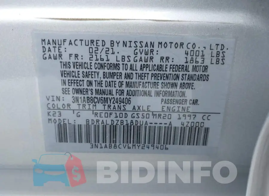 3N1AB8CV6MY249406 Photo# 9