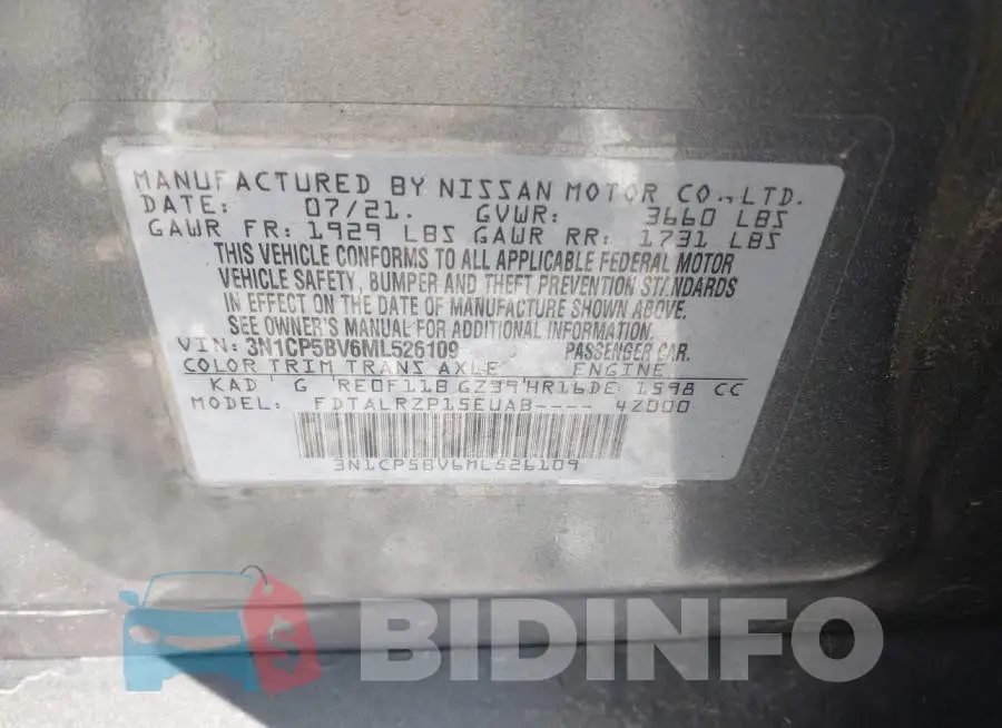 3N1CP5BV6ML526109 Photo# 9