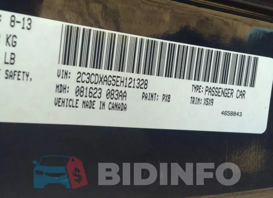 2C3CDXAG5EH121328 Photo# 9