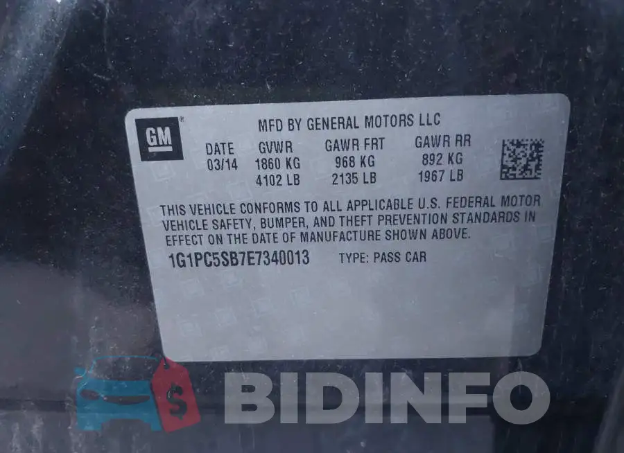 1G1PC5SB7E7340013 Photo# 9