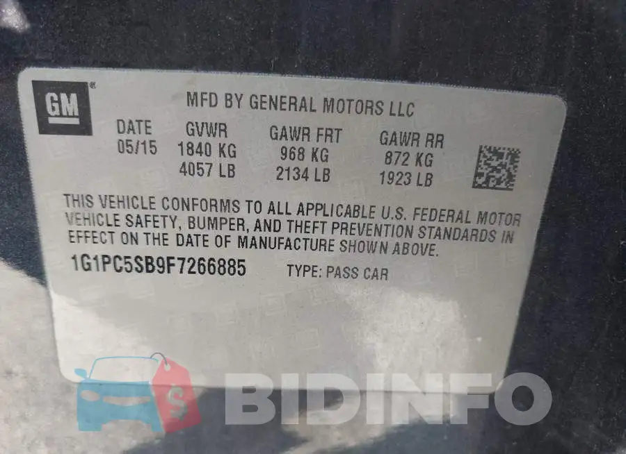 1G1PC5SB9F7266885 Photo# 9
