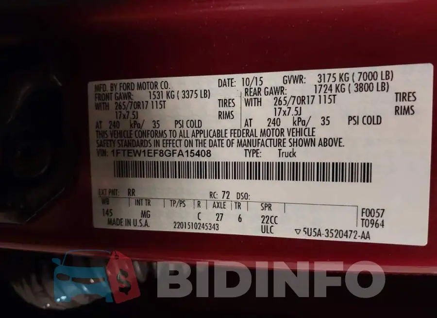 1FTEW1EF8GFA15408 Photo# 9