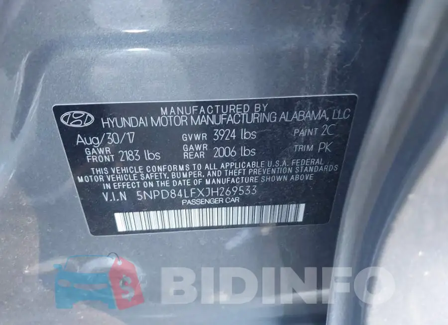 5NPD84LFXJH269533 Photo# 9