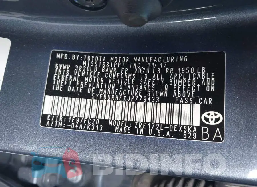 5YFBURHEXJP779433 Photo# 9