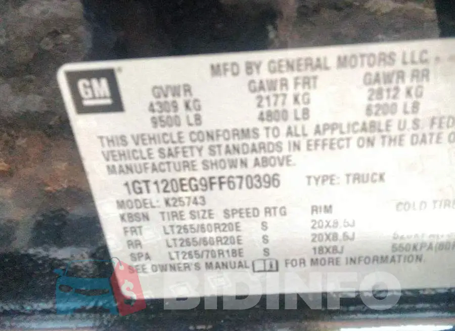 1GT120EG9FF670396 Photo# 9