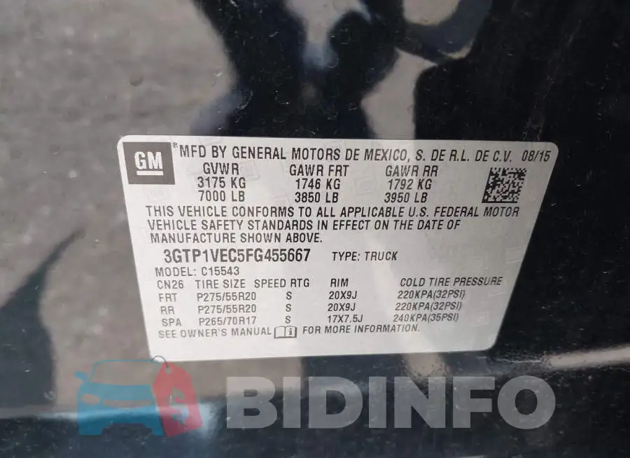 3GTP1VEC5FG455667 Photo# 9