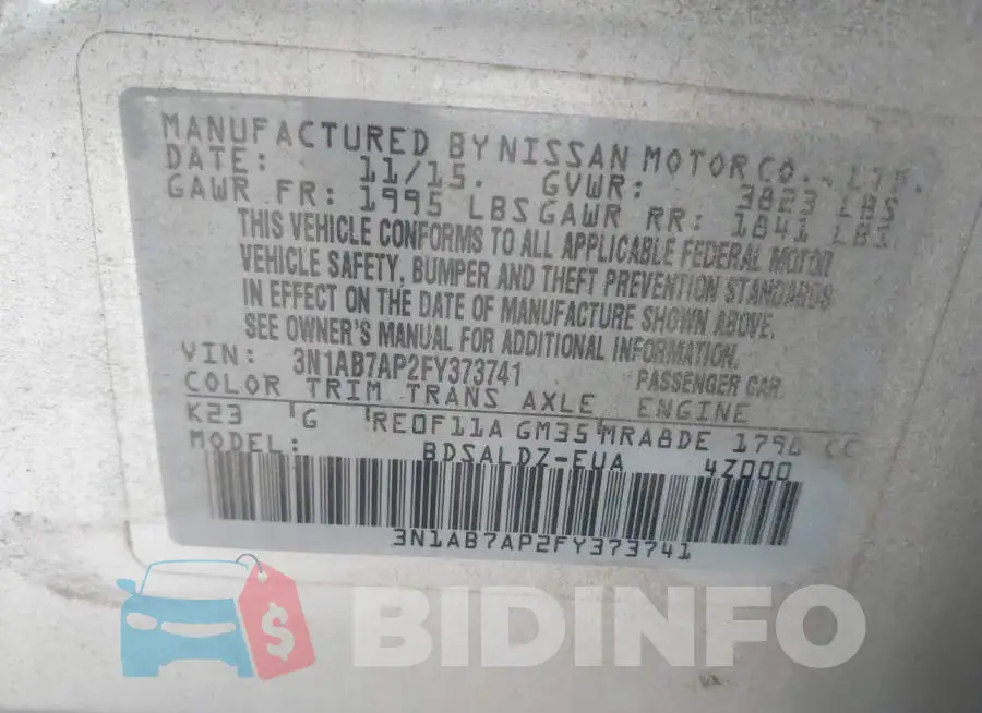 3N1AB7AP2FY373741 Photo# 9