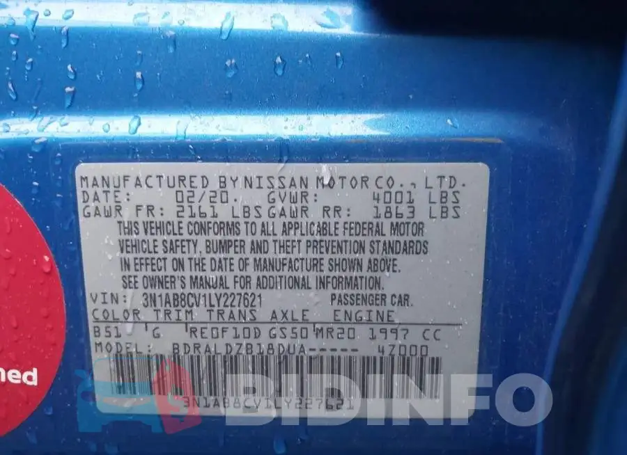 3N1AB8CV1LY227621 Photo# 9