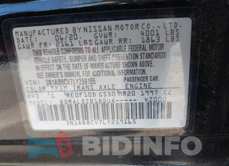 3N1AB8CV7LY259165 Photo# 9