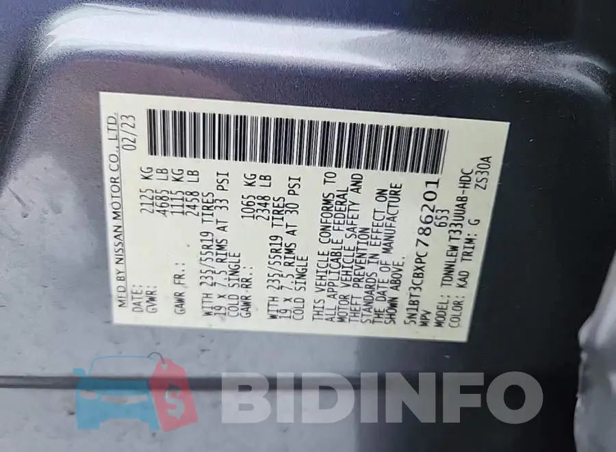 5N1BT3CBXPC786201 Photo# 8